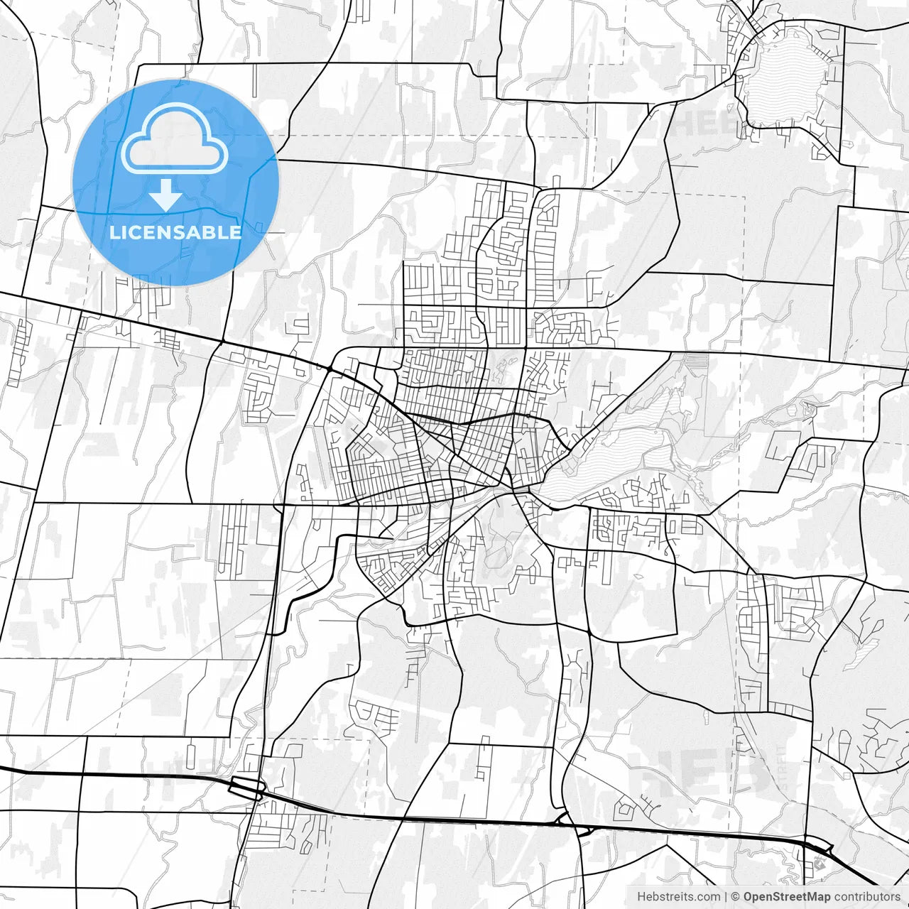 Vector PDF map of Granby, Canada