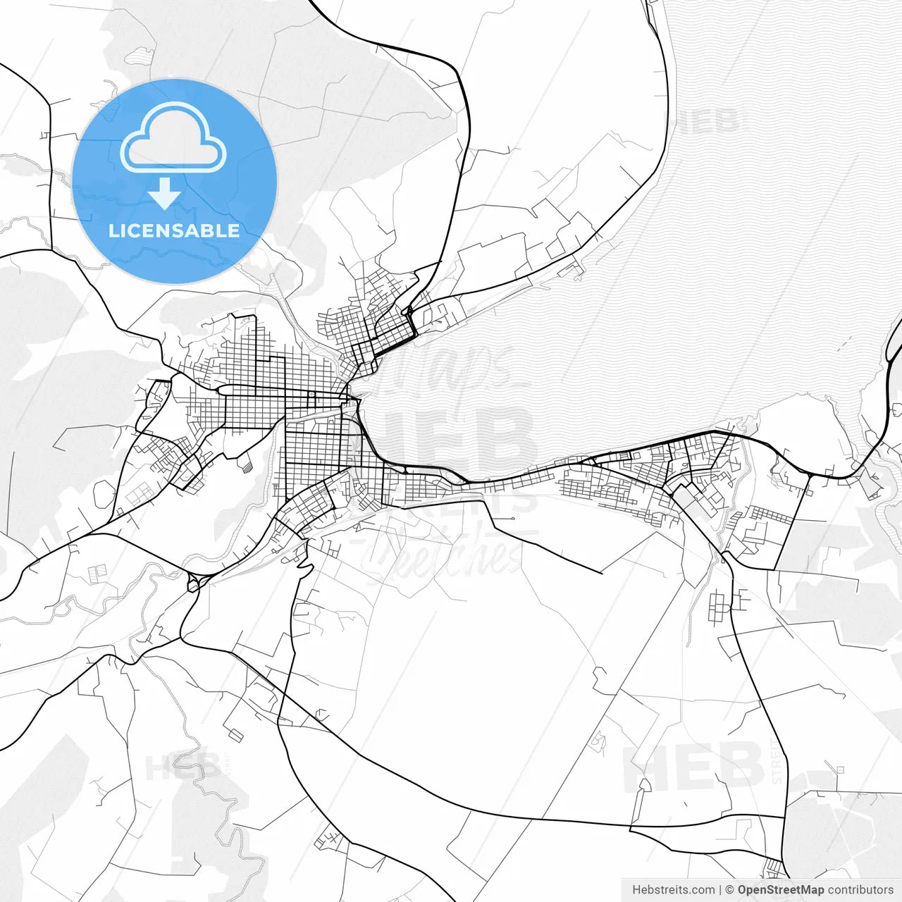Vector PDF map of Matanzas, Cuba