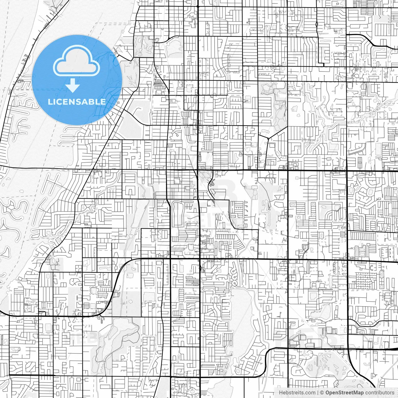 Vector PDF map of Largo, Florida, United States