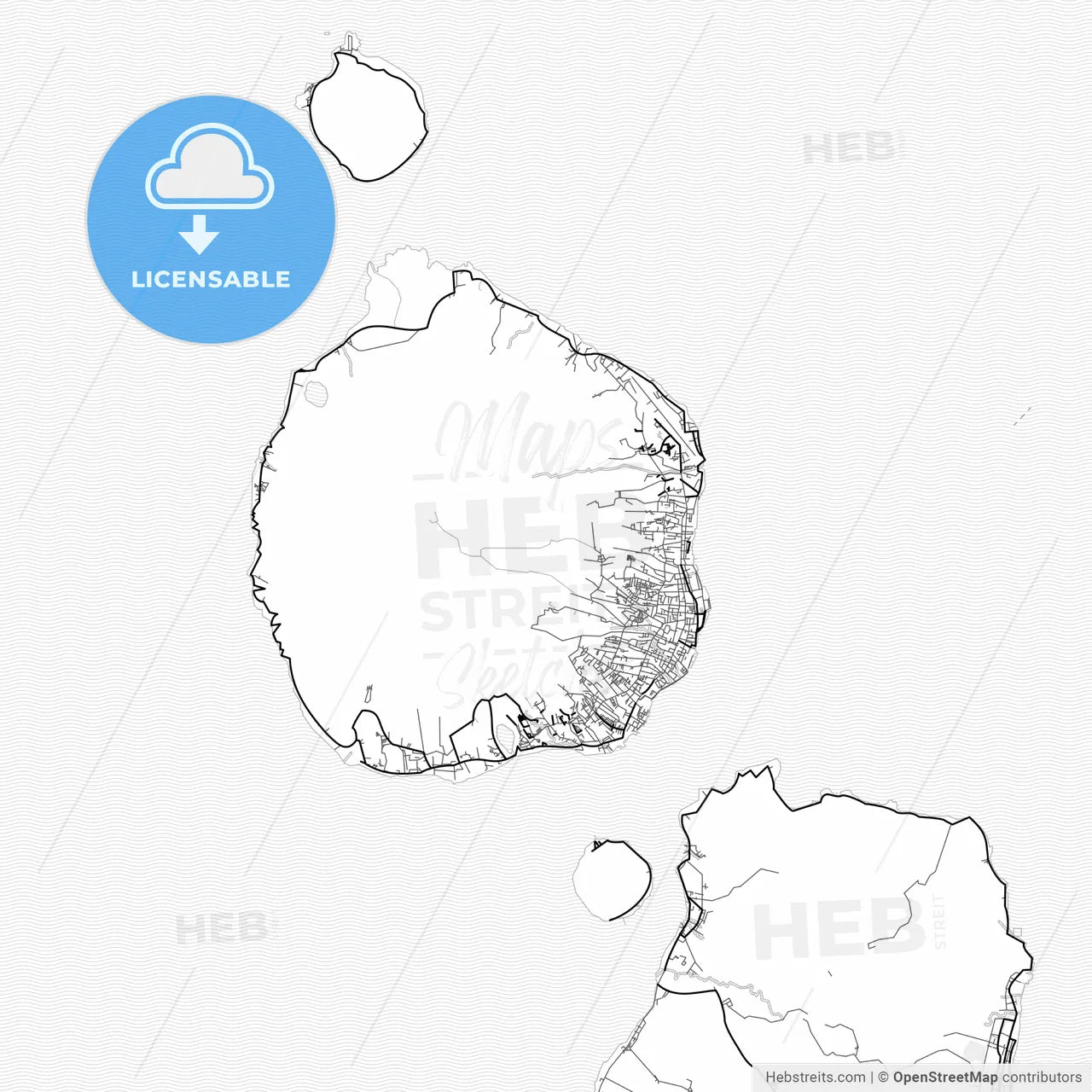 Vector PDF map of Ternate, Indonesia