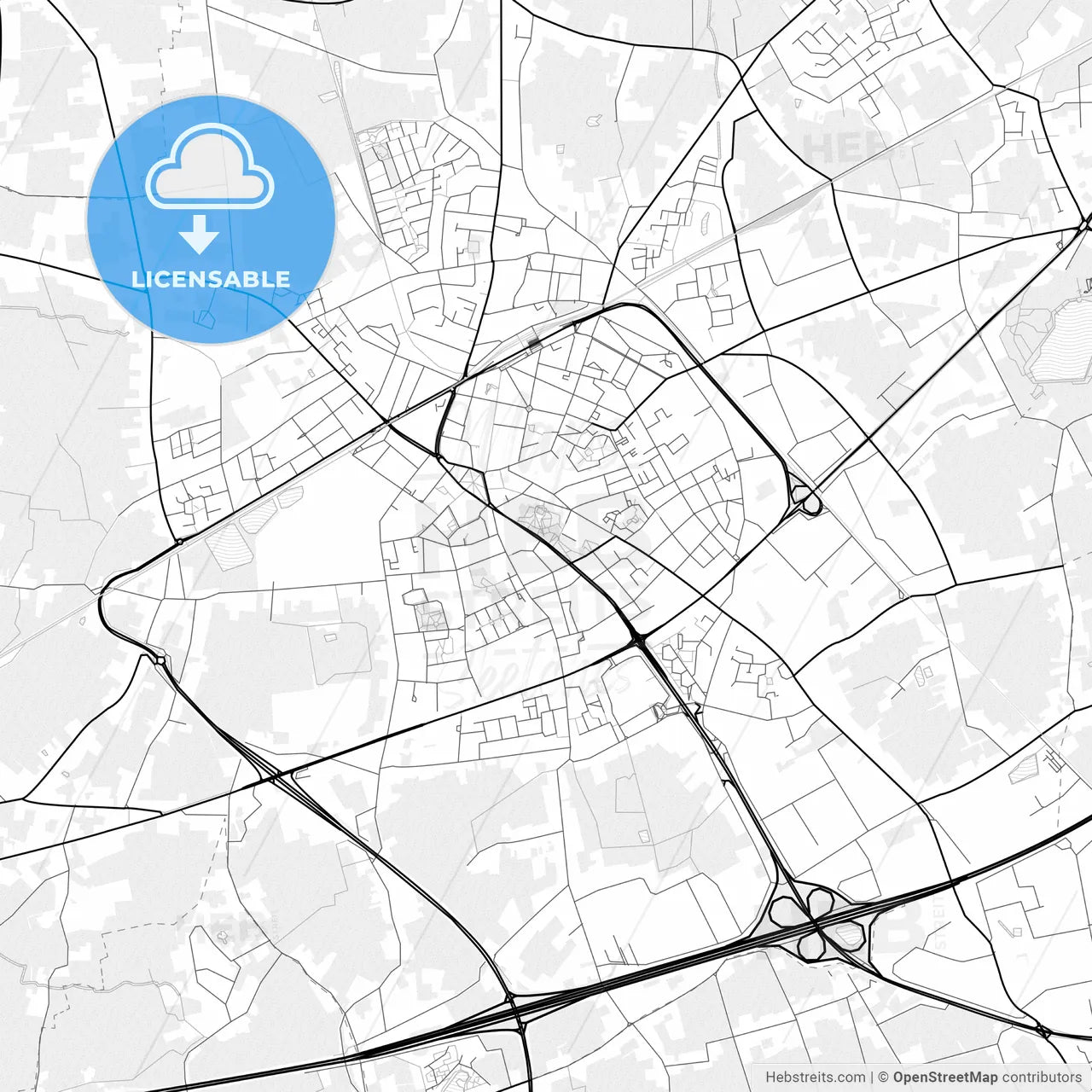 Vector PDF map of Sint-Niklaas, Belgium