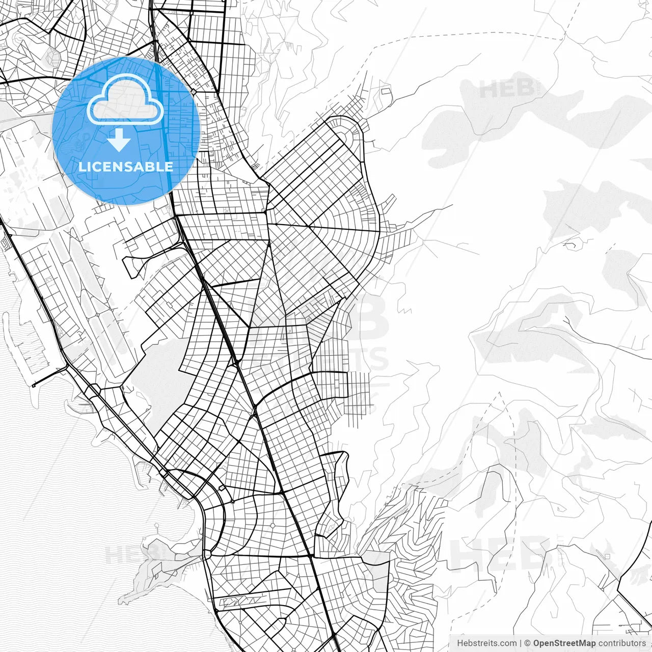 Vector PDF map of Glyfada, Greece
