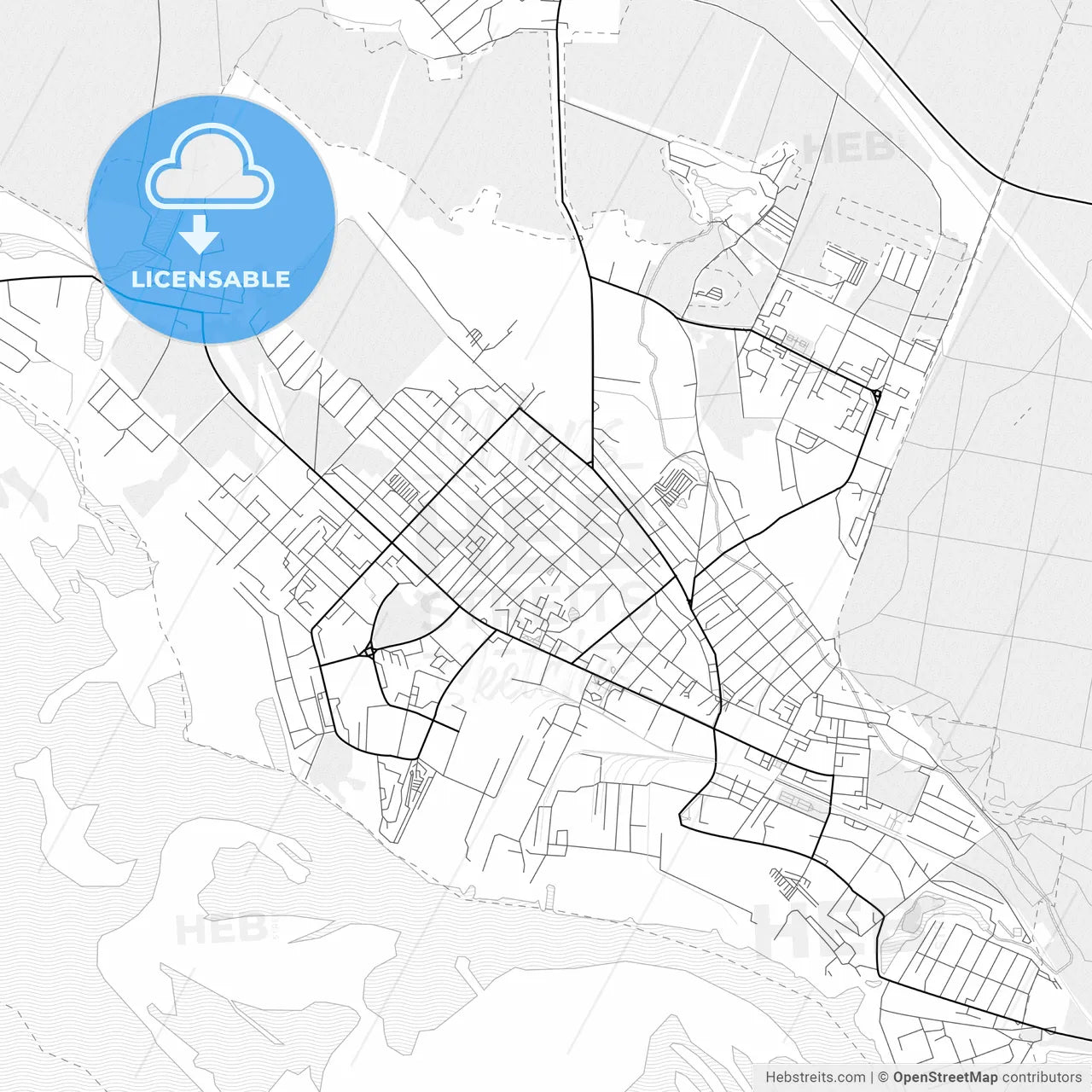 Vector PDF map of Volzhsk, Russia