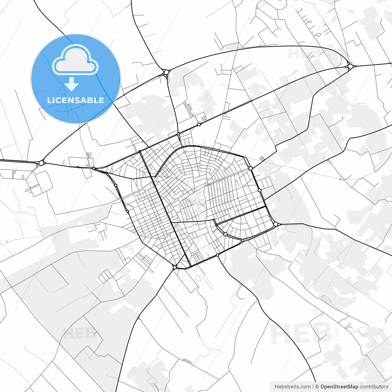 Vector PDF map of Manacor, Spain