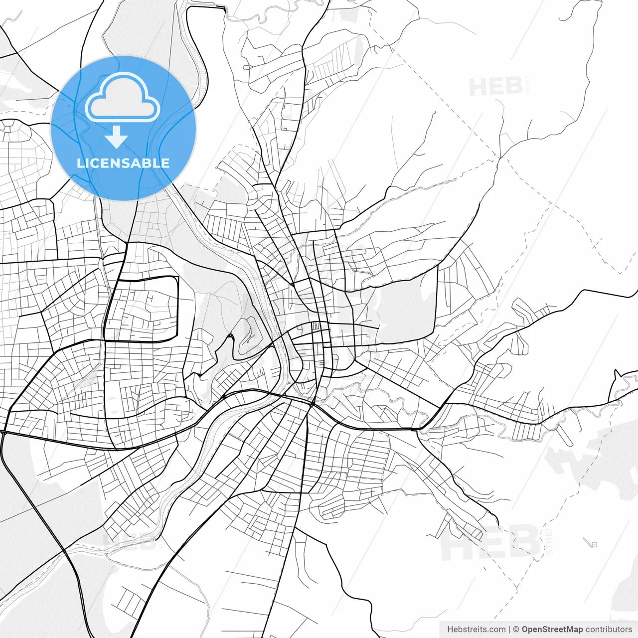 Vector PDF map of Kadirli, Turkey