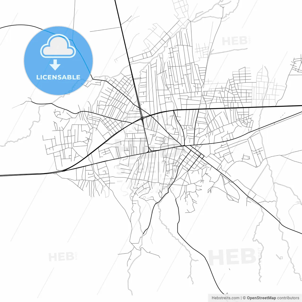 Vector PDF map of Doğubayazıt, Turkey