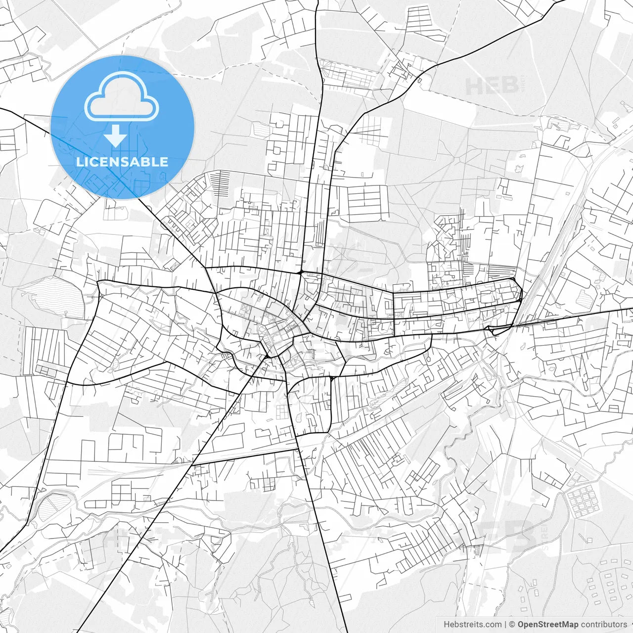 Vector PDF map of Drohobych, Ukraine
