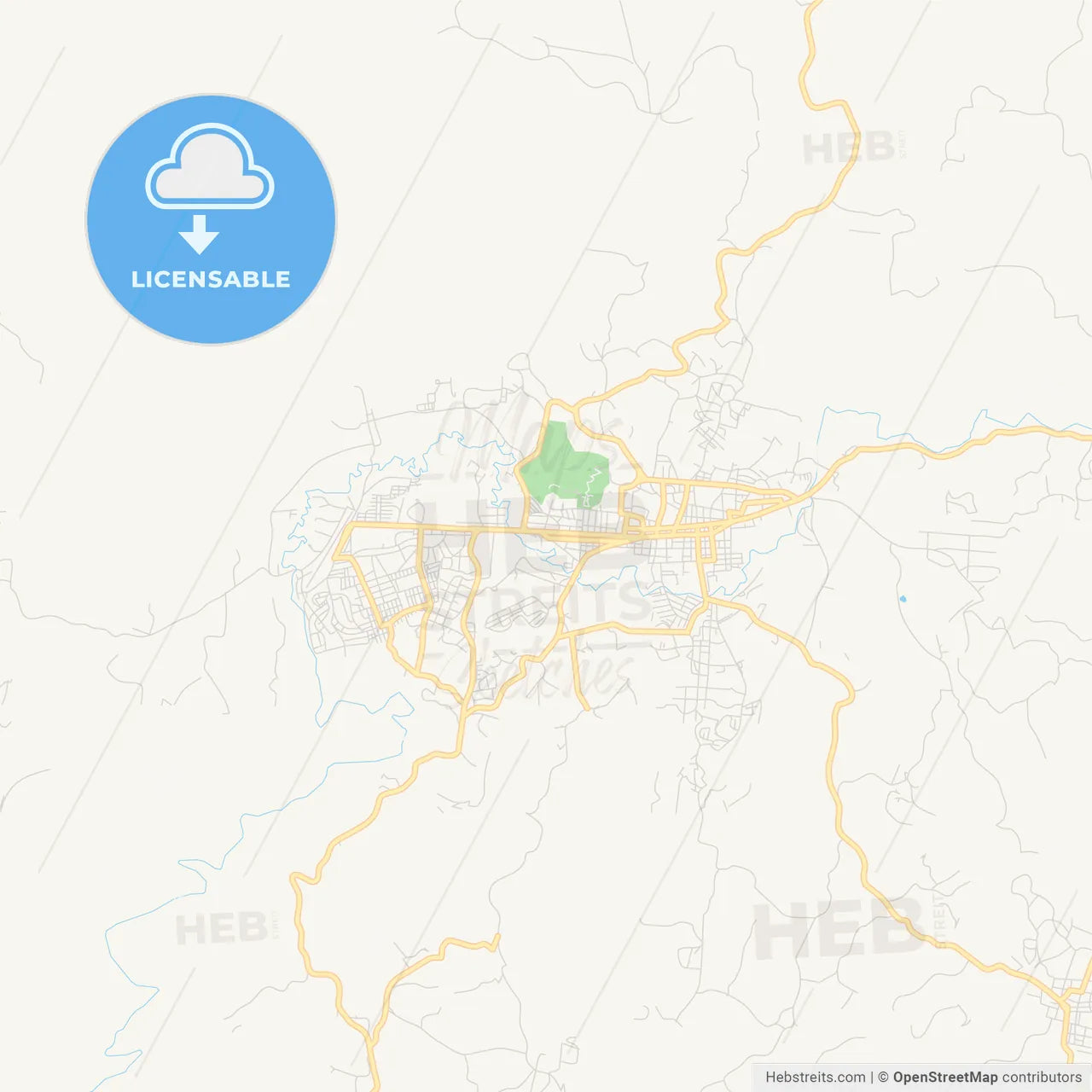 Empty vector map of Cobán, Alta Verapaz, Guatemala