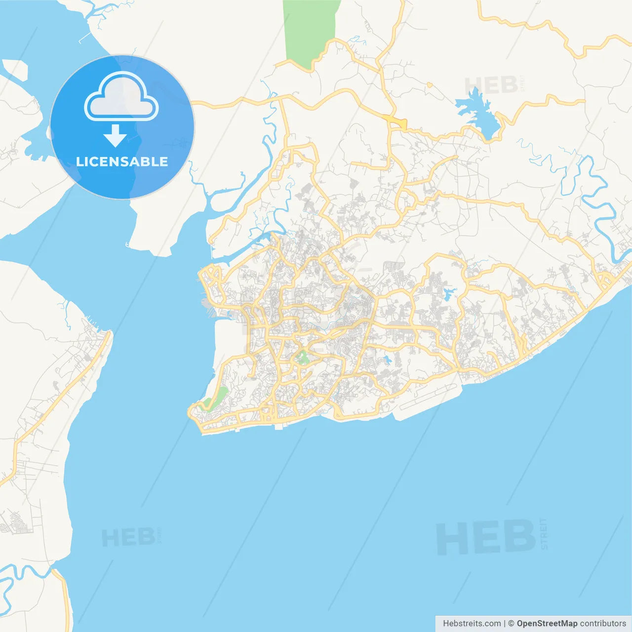 Printable street map of Balikpapan, Indonesia
