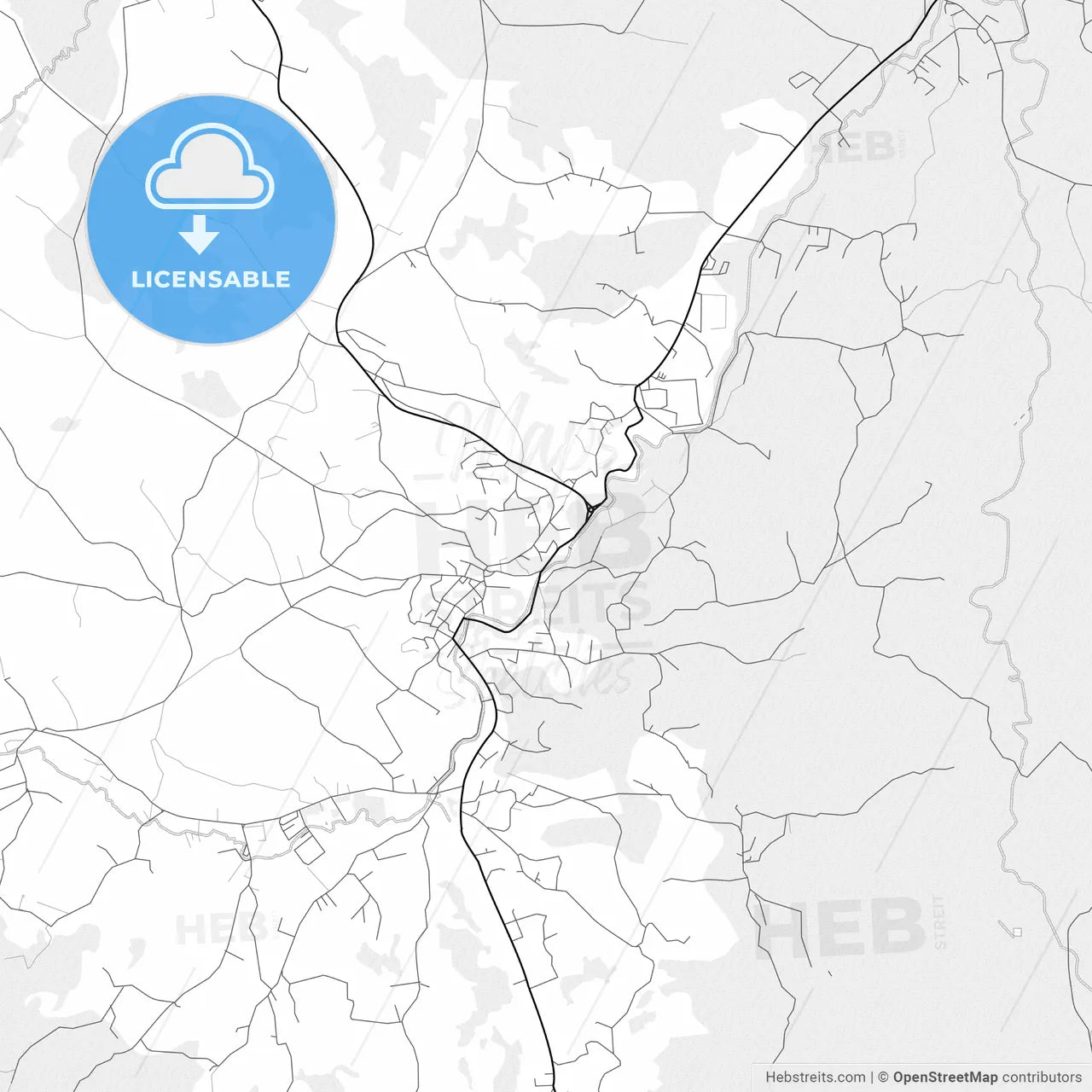 Vector PDF map of Tešanj, Bosnia and Herzegovina