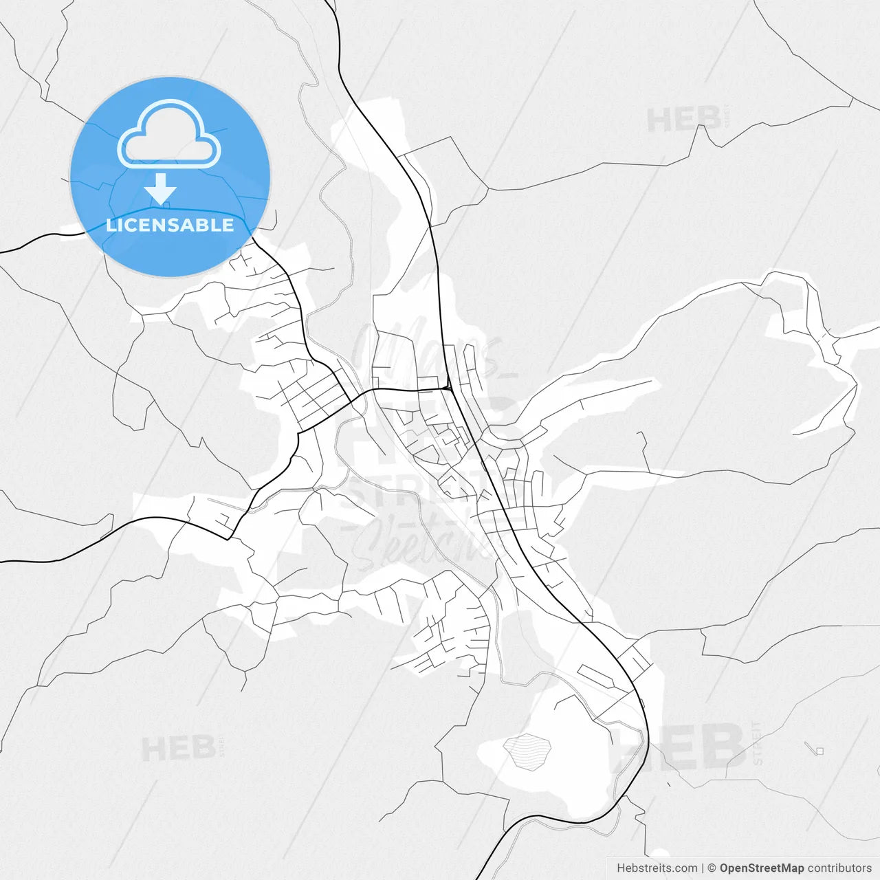 Vector PDF map of Srebrenik, Bosnia and Herzegovina