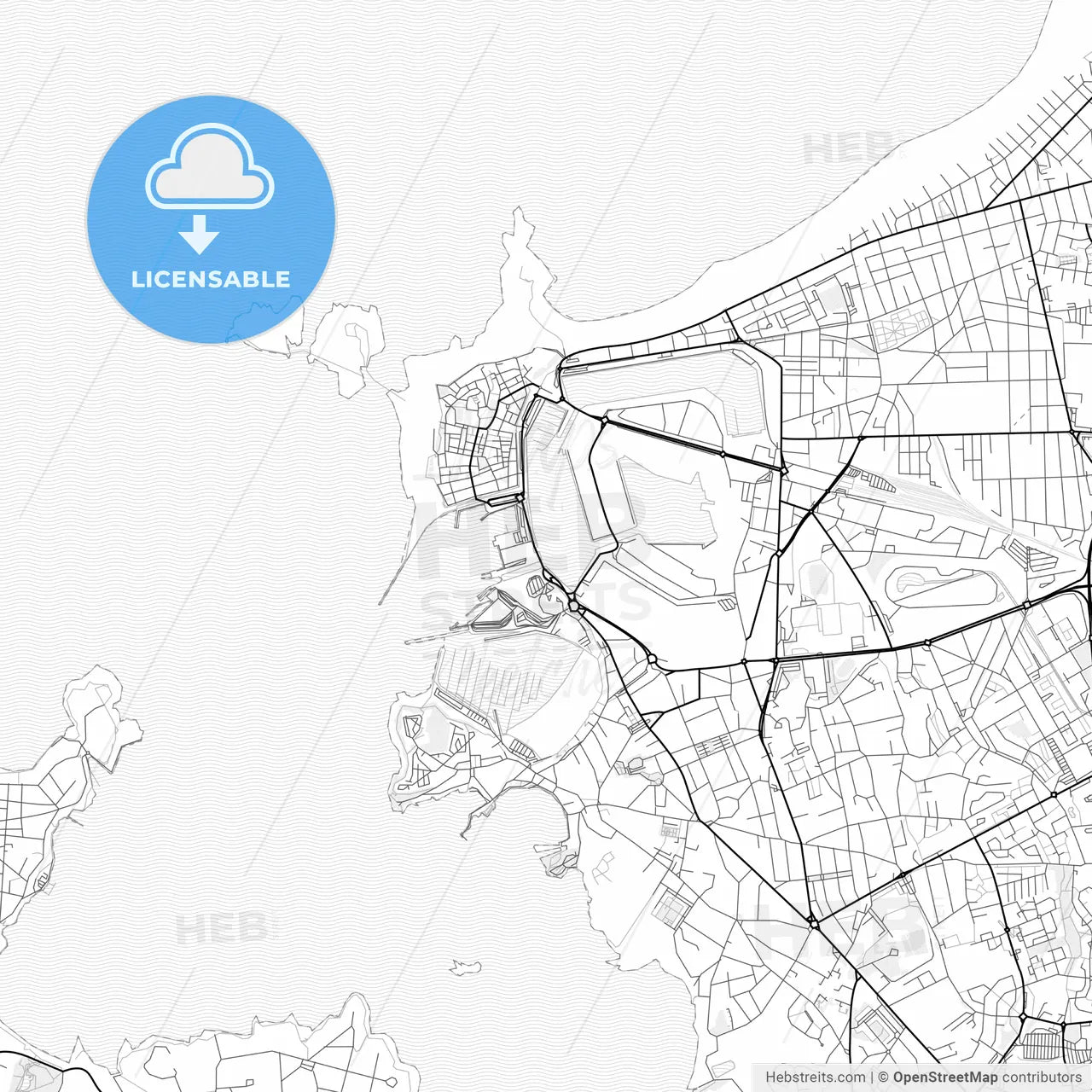 Vector PDF map of Saint-Malo, France