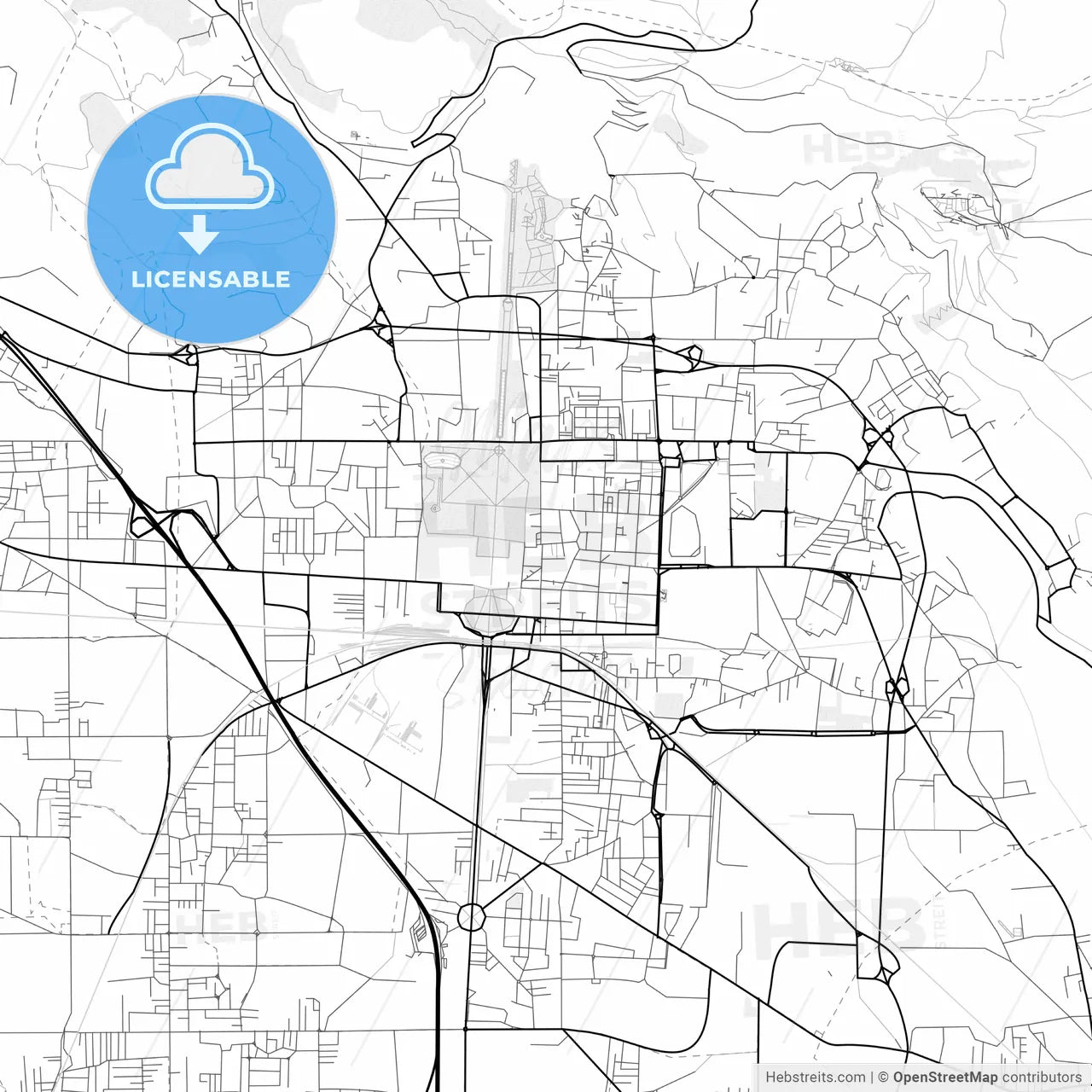 Vector PDF map of Caserta, Italy