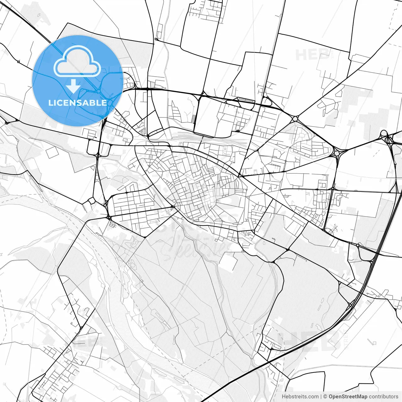 Vector PDF map of Cremona, Italy