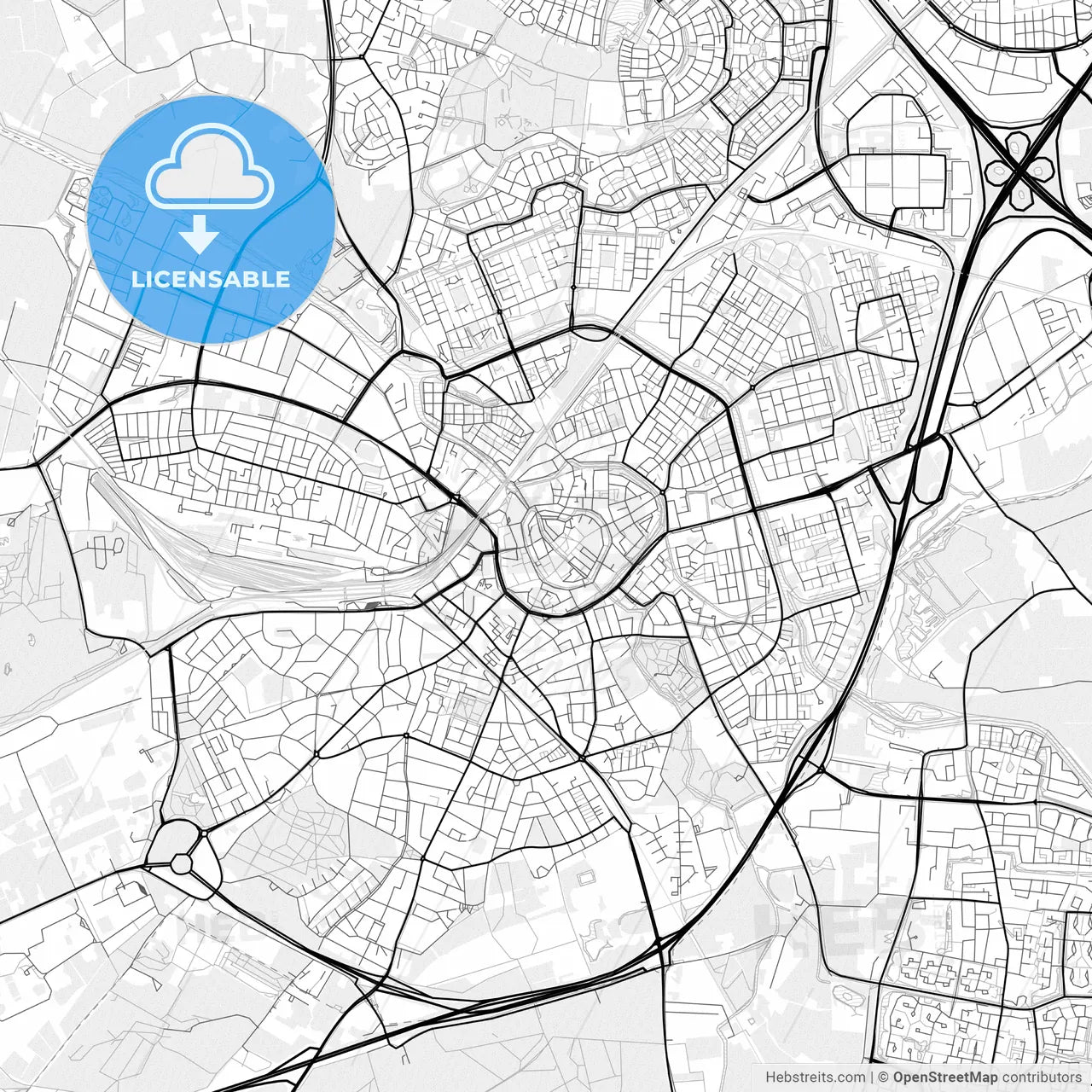 Vector PDF map of Amersfoort, Netherlands
