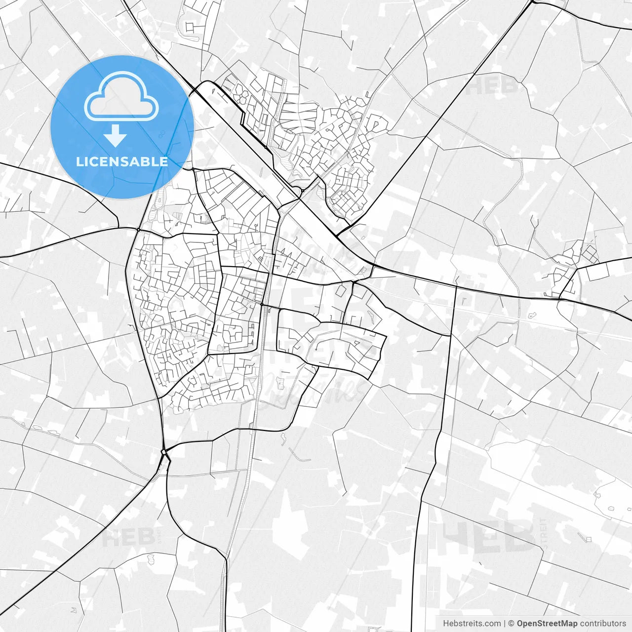 Vector PDF map of Raalte, Netherlands