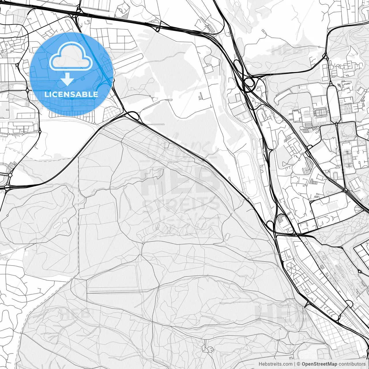Vector PDF map of Moncloa-Aravaca, Spain