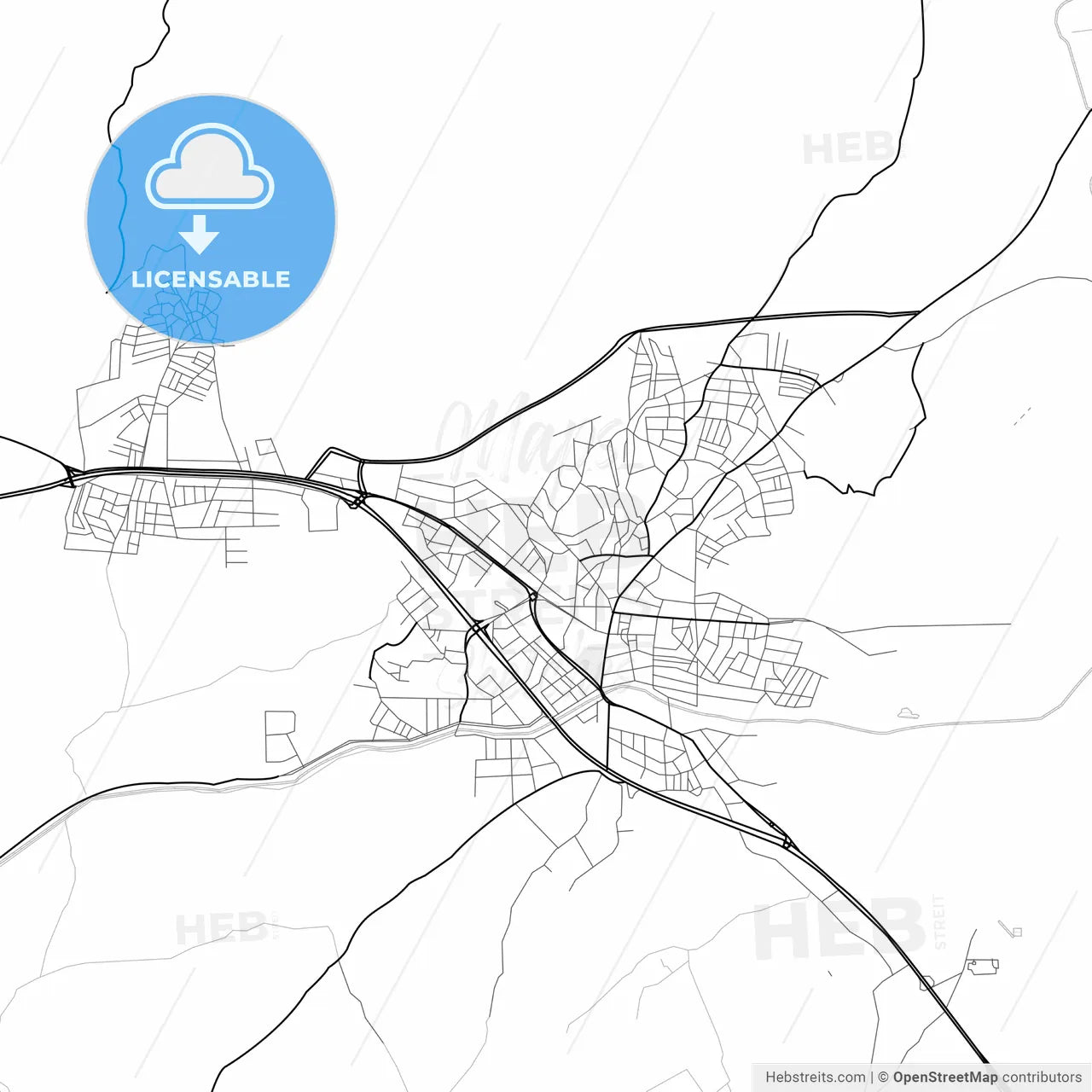 Vector PDF map of Edremit, Turkey