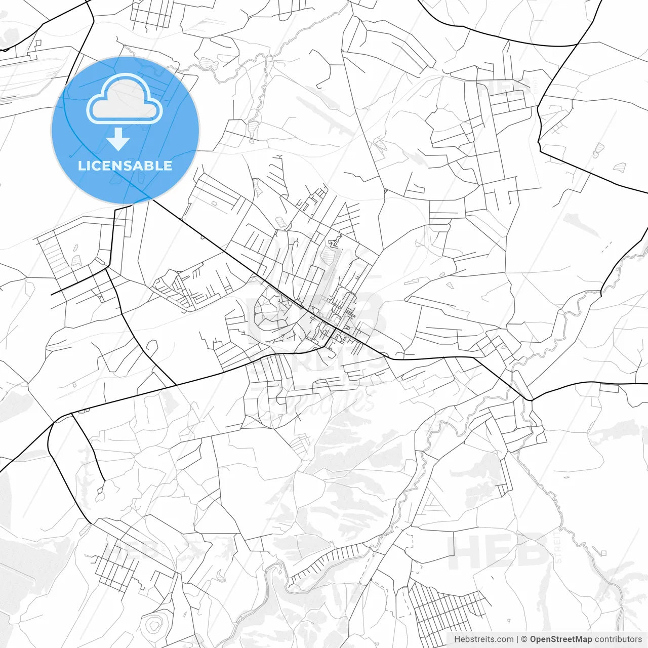 Vector PDF map of Brianka, Ukraine