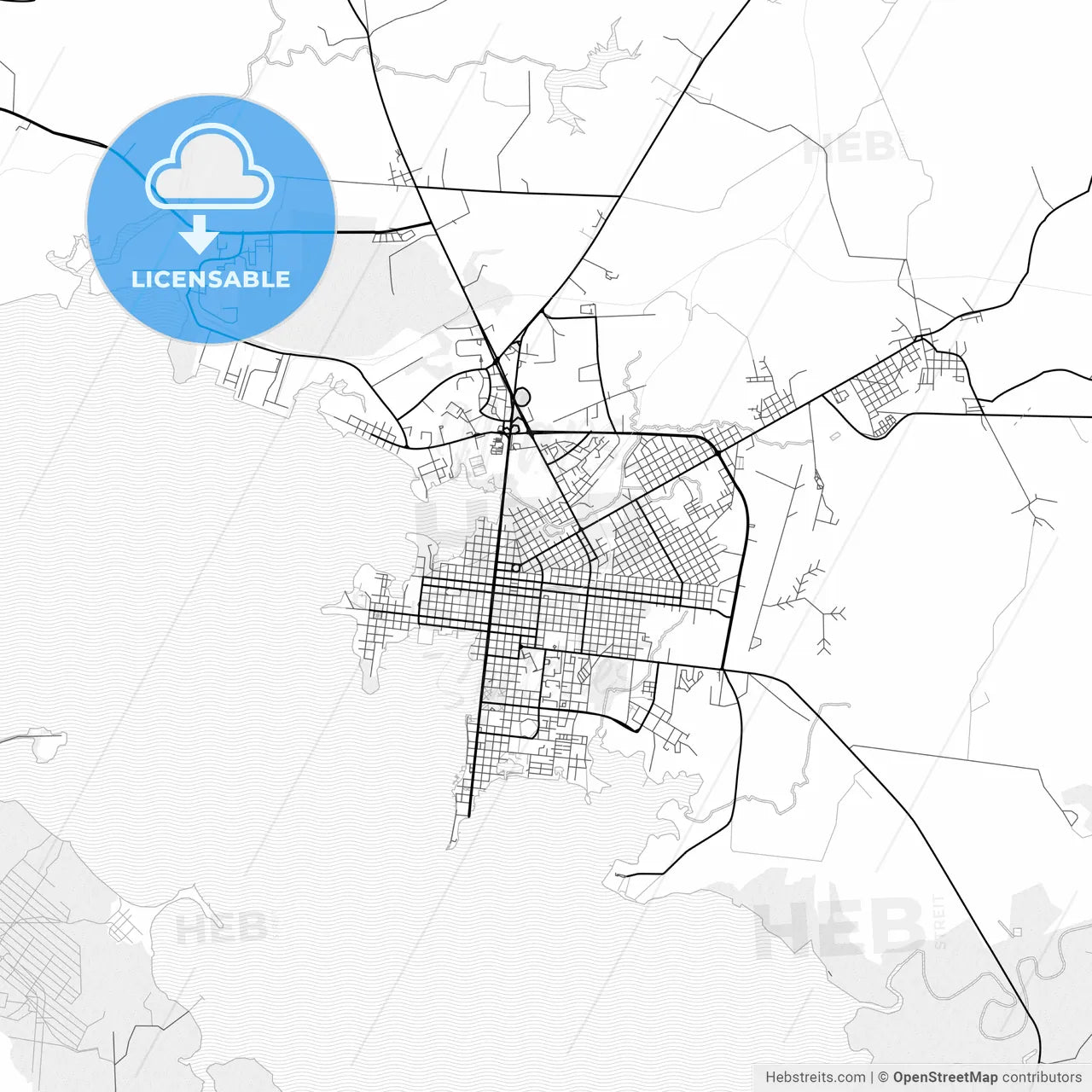 Vector PDF map of Cienfuegos, Cuba