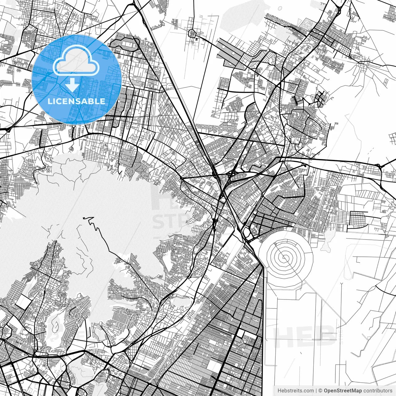 Vector PDF map of Ecatepec, Mexico