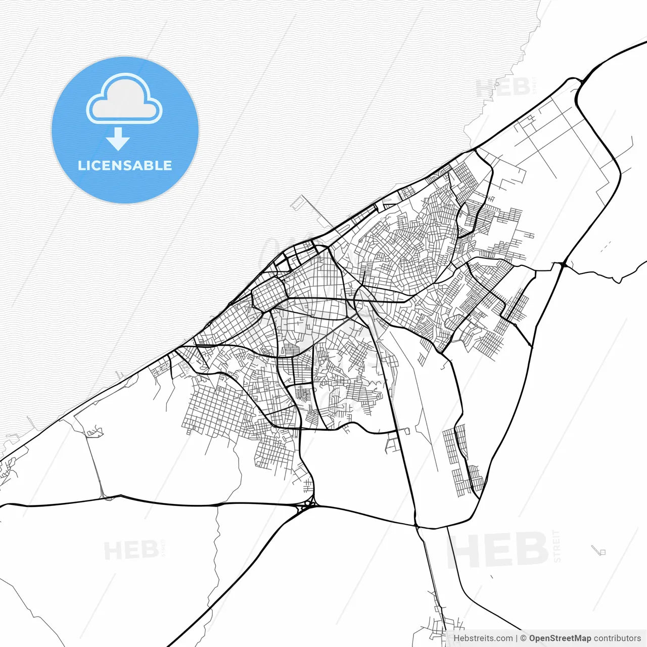 Vector PDF map of Campeche, Mexico