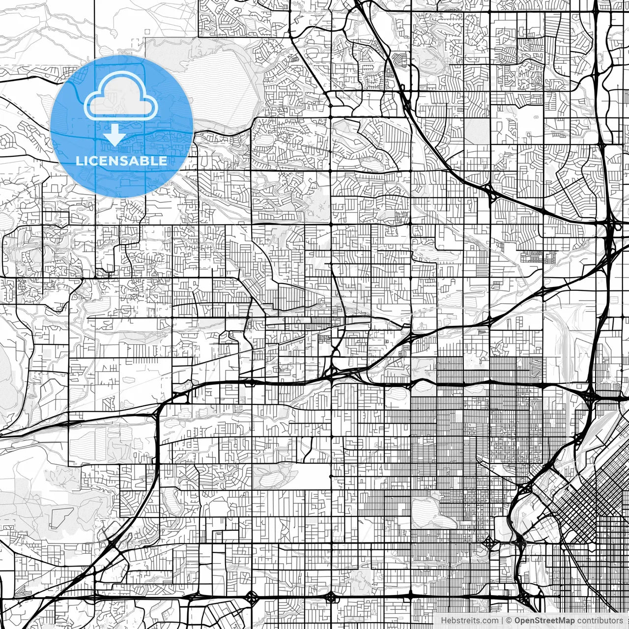 Vector PDF map of Arvada, Colorado, United States
