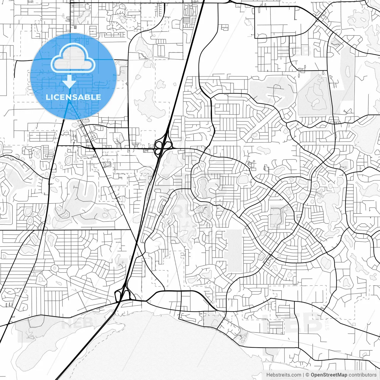 Vector PDF map of Deltona, Florida, United States