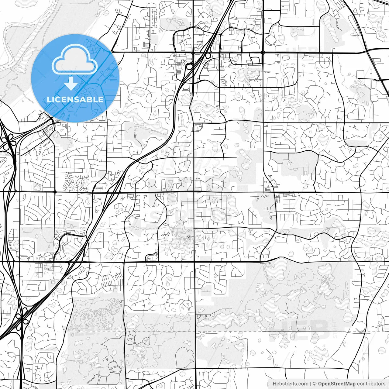Vector PDF map of Eagan, Minnesota, United States