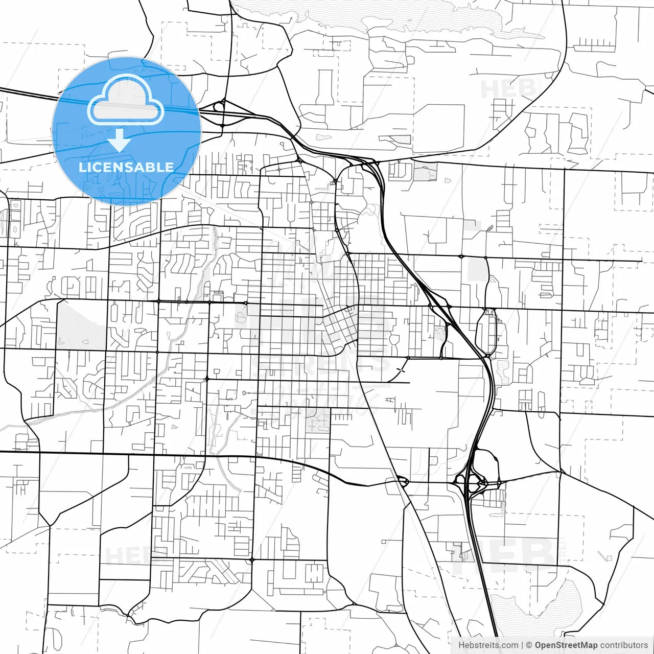Vector PDF map of Conway, Arkansas, United States