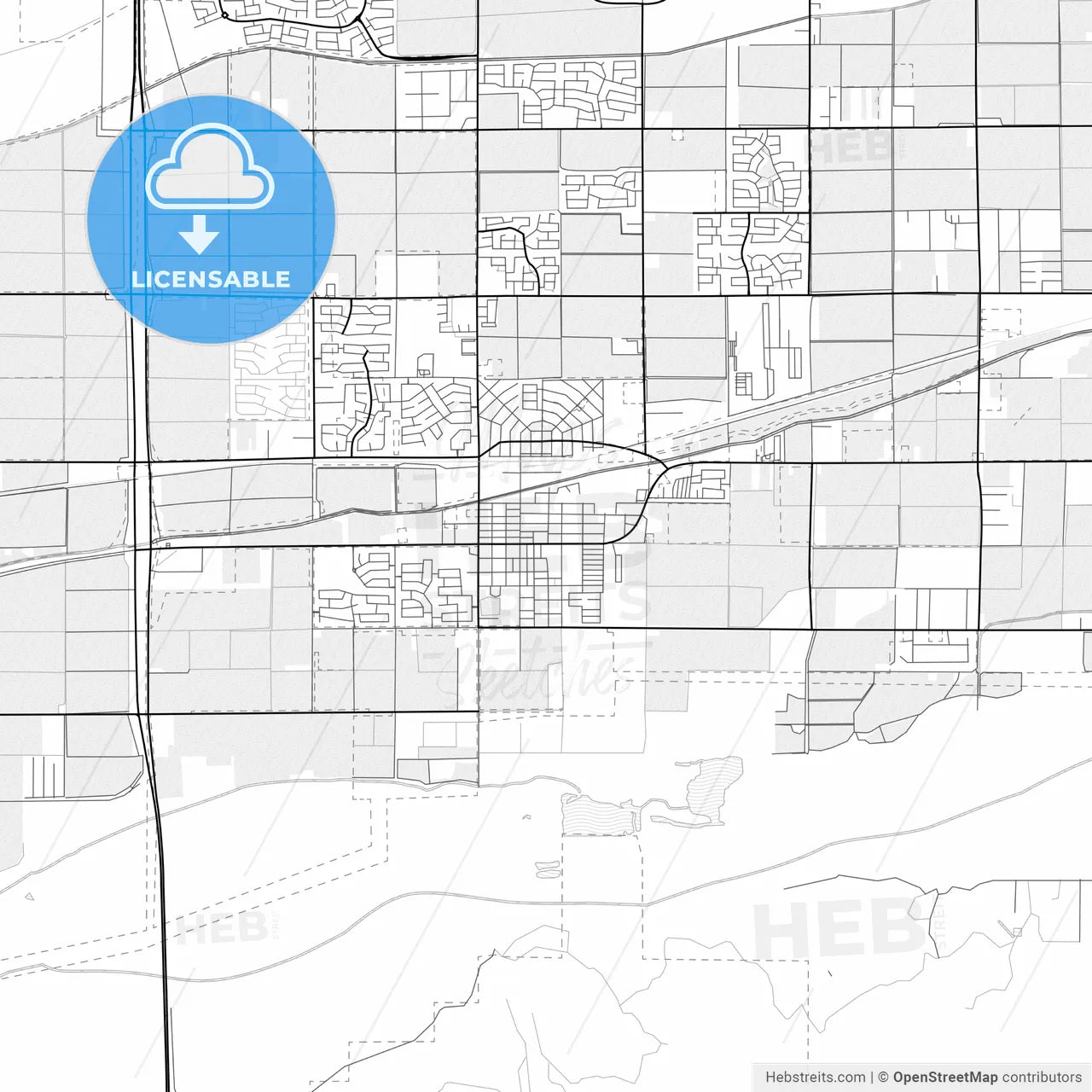 Vector PDF map of Buckeye, Arizona, United States