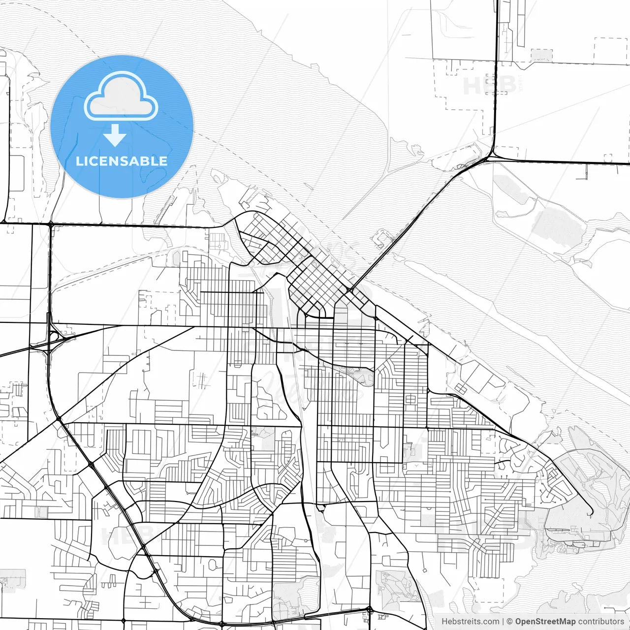 Vector PDF map of Decatur, Alabama, United States