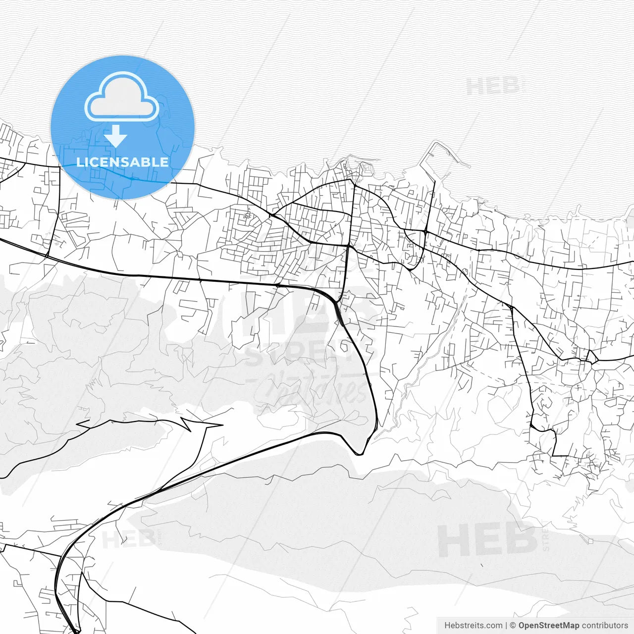 Vector PDF map of Kyrenia , Cyprus