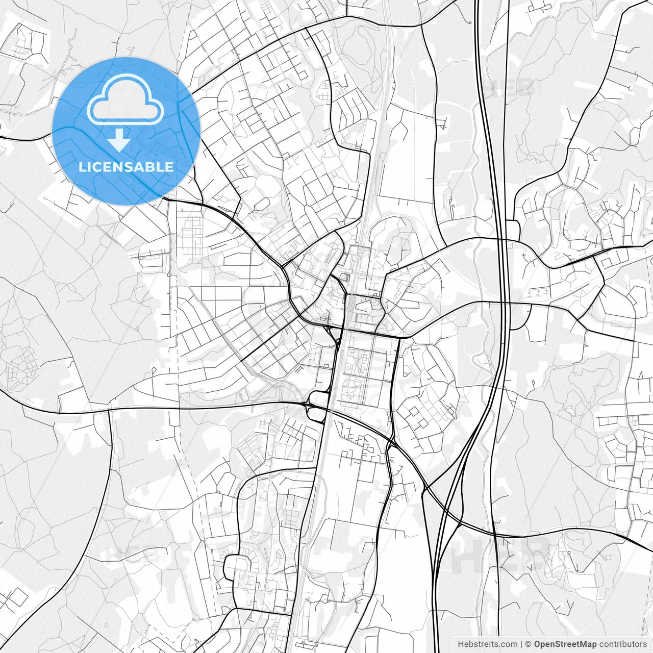 Vector PDF map of Kerava, Finland
