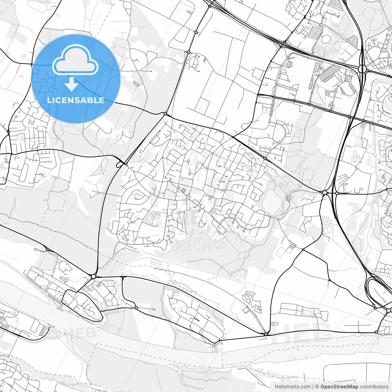 Vector PDF map of Saint-Herblain, France
