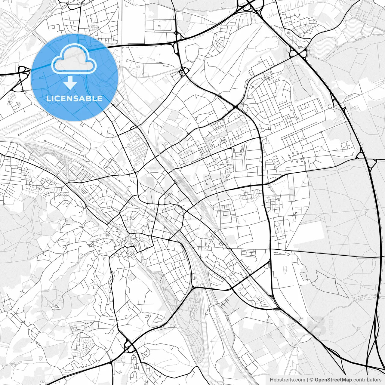 Vector PDF map of Bamberg, Germany