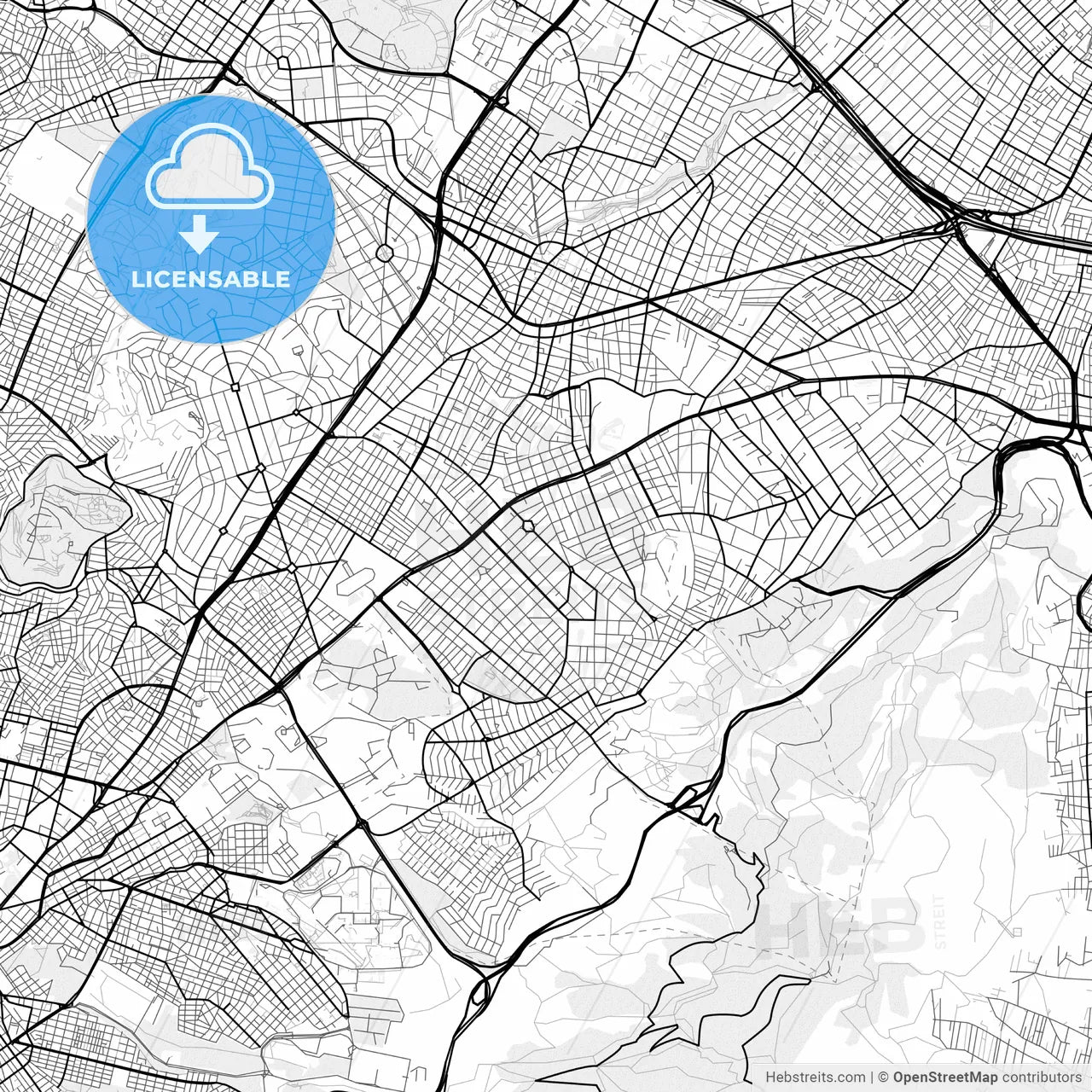Vector PDF map of Cholargos, Greece