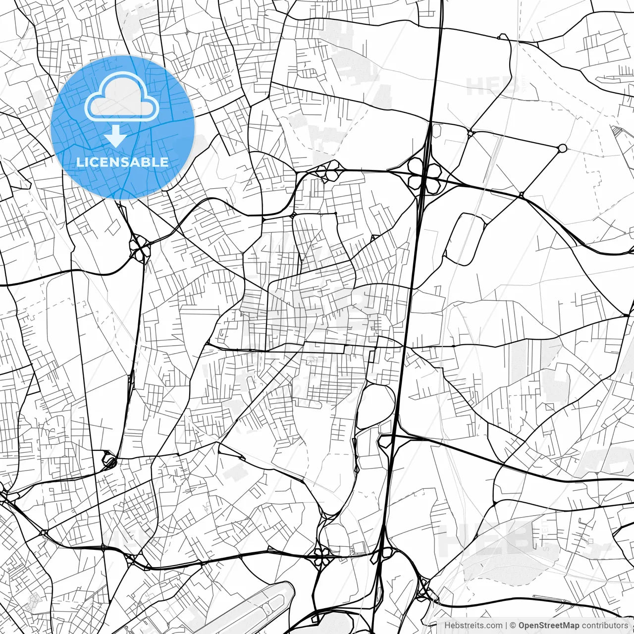 Vector PDF map of Afragola, Italy