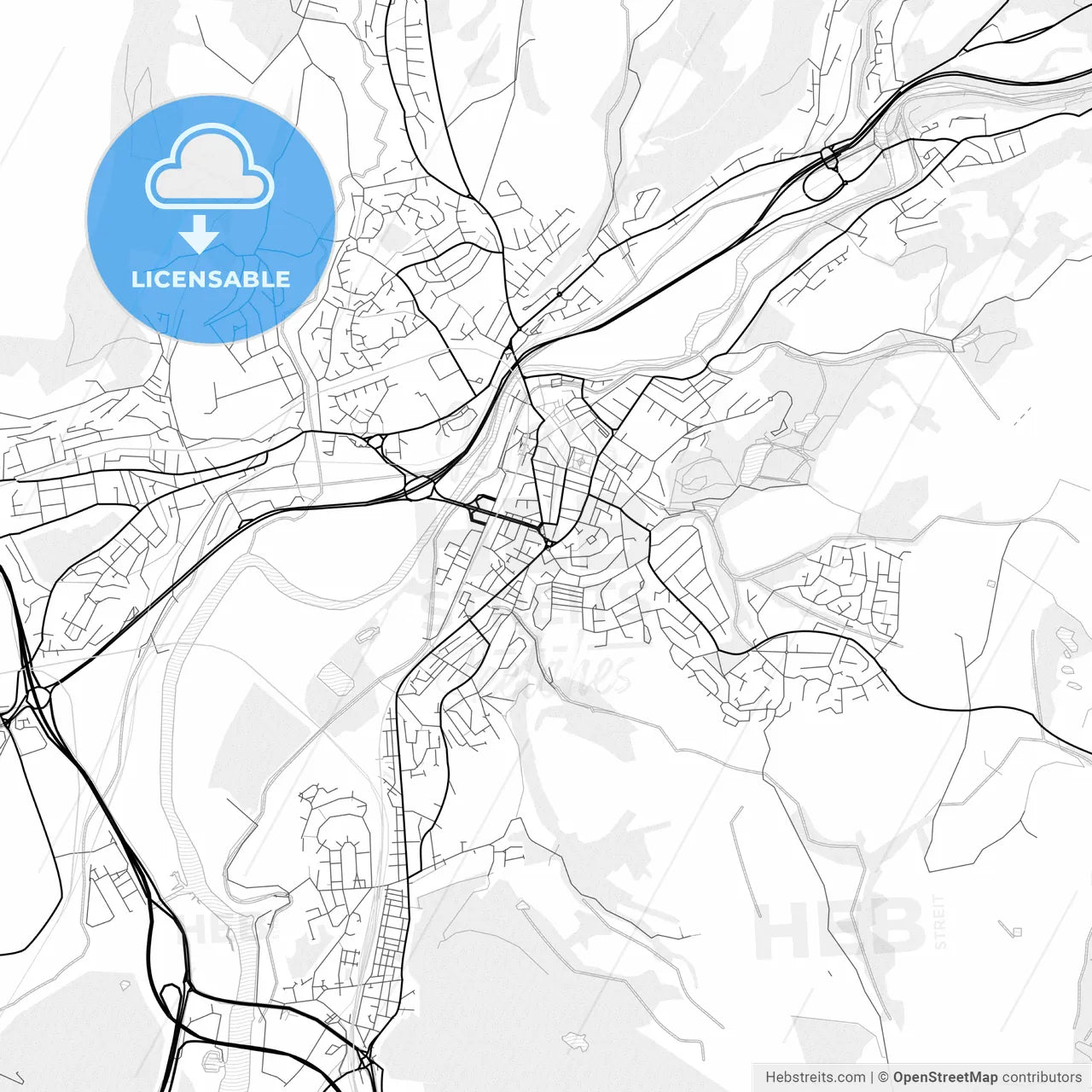 Vector PDF map of Neath, Wales