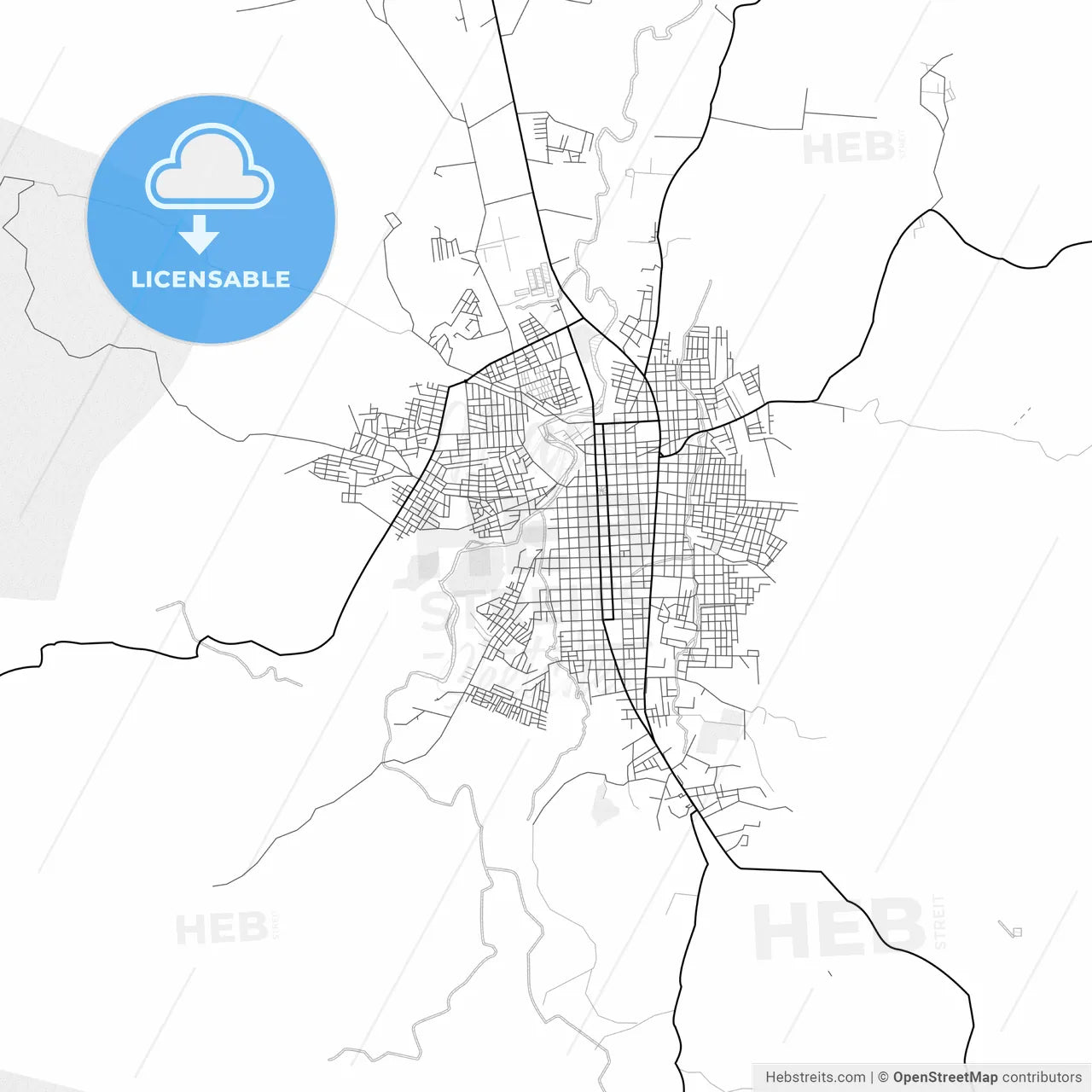 Vector PDF map of Esteli, Nicaragua