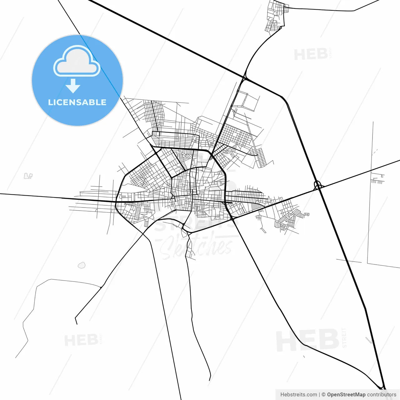 Vector PDF map of Fresnillo, Mexico