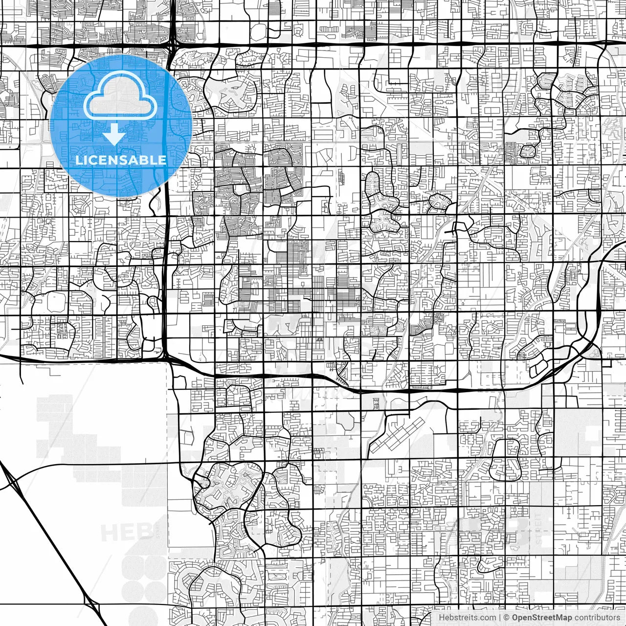 Vector PDF map of Chandler, Arizona, United States