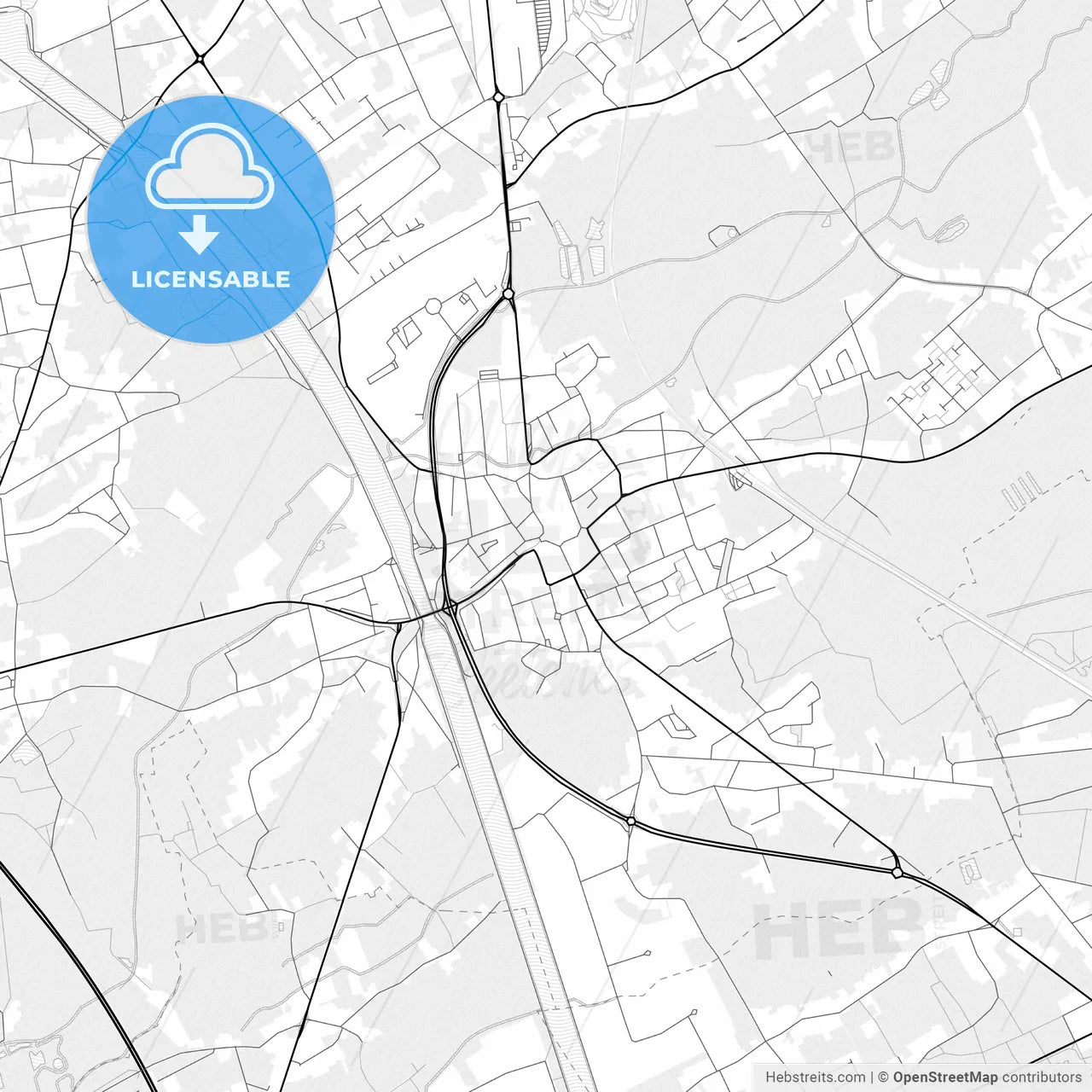 Vector PDF map of Beringen, Belgium