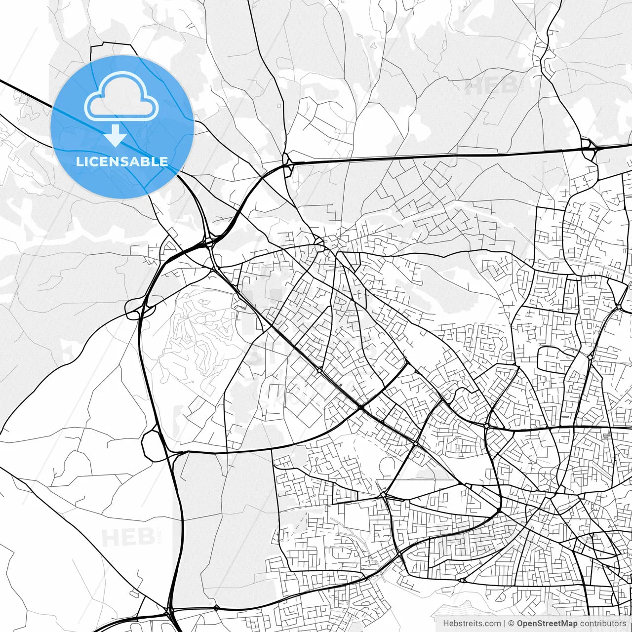 Vector PDF map of Aradíppou , Cyprus
