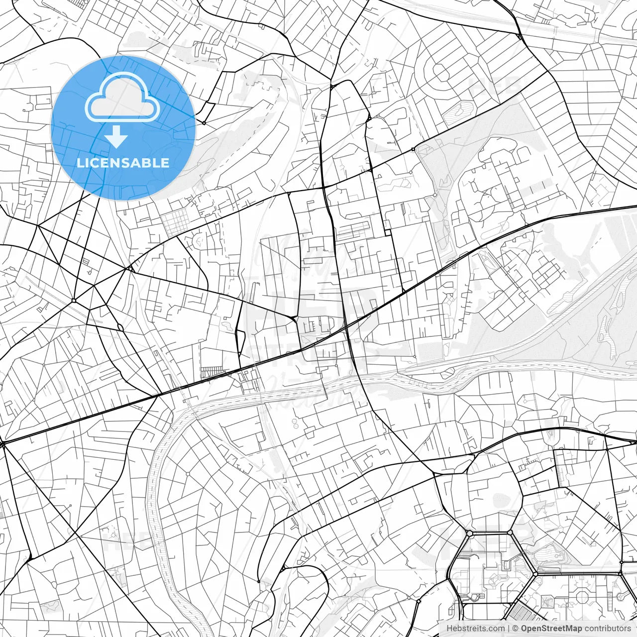 Vector PDF map of Neuilly-sur-Marne, France