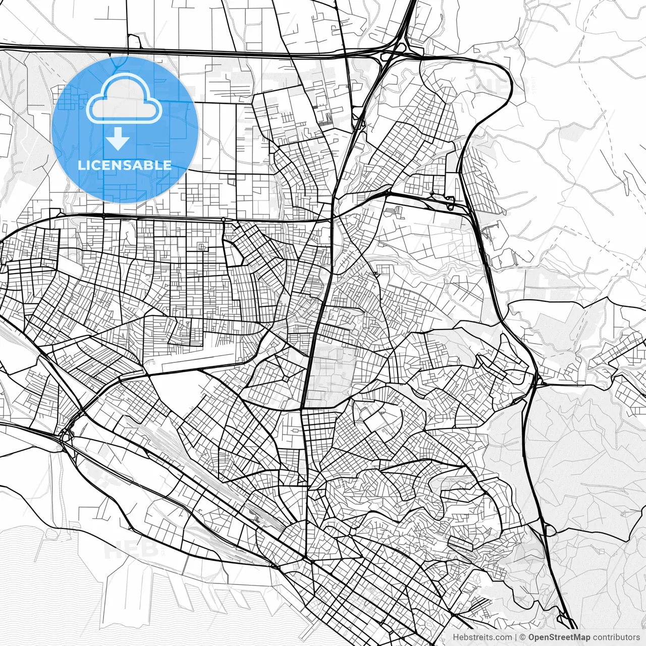 Vector PDF map of Stavroupoli, Greece
