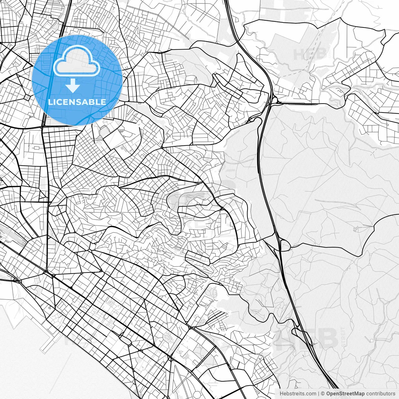 Vector PDF map of Sykies, Greece