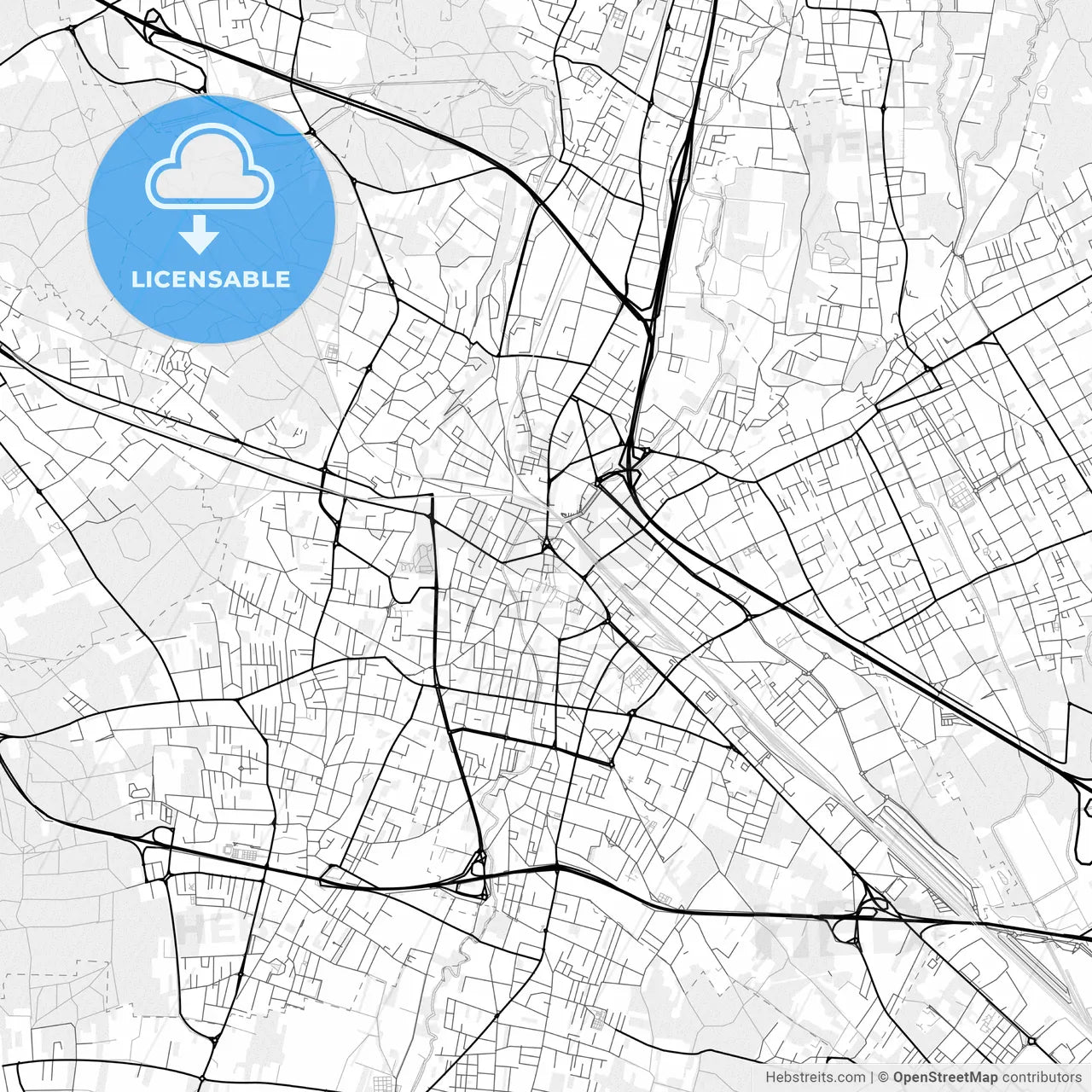 Vector PDF map of Gallarate, Italy