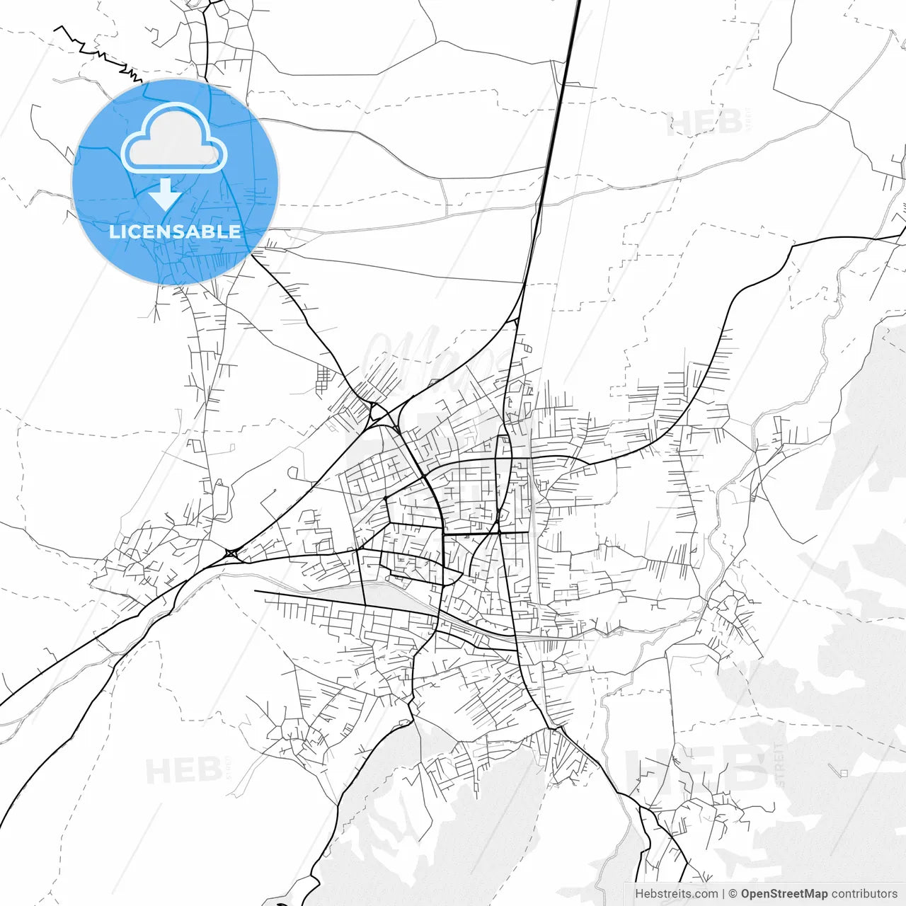 Vector PDF map of Gostivar, North Macedonia