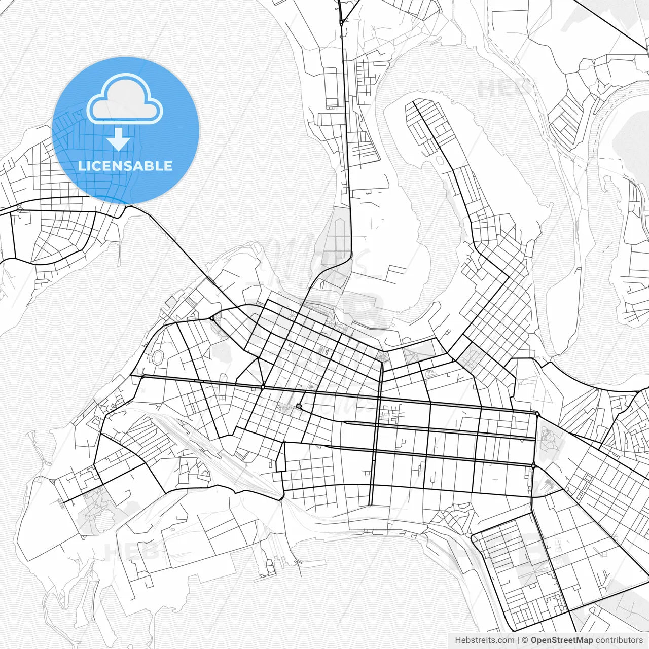 Vector PDF map of Mykolaiv, Ukraine